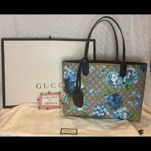 ❤️SOLD❤️ Gucci Blooms Navy Tote - Picture 5 of 8